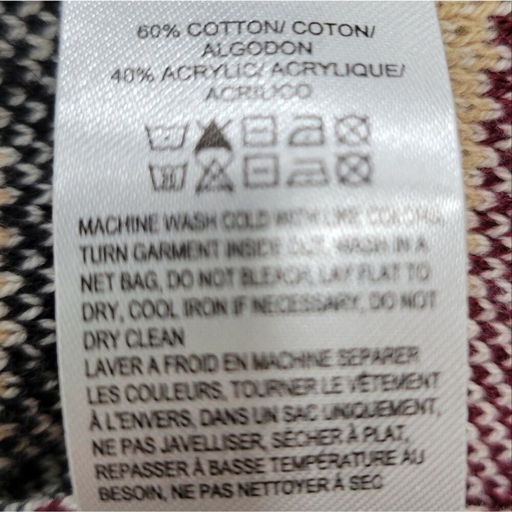 Lucky Brand Jacquard Cardigan Open Front Longline Aztec Southwest Size XL - Picture 9 of 9